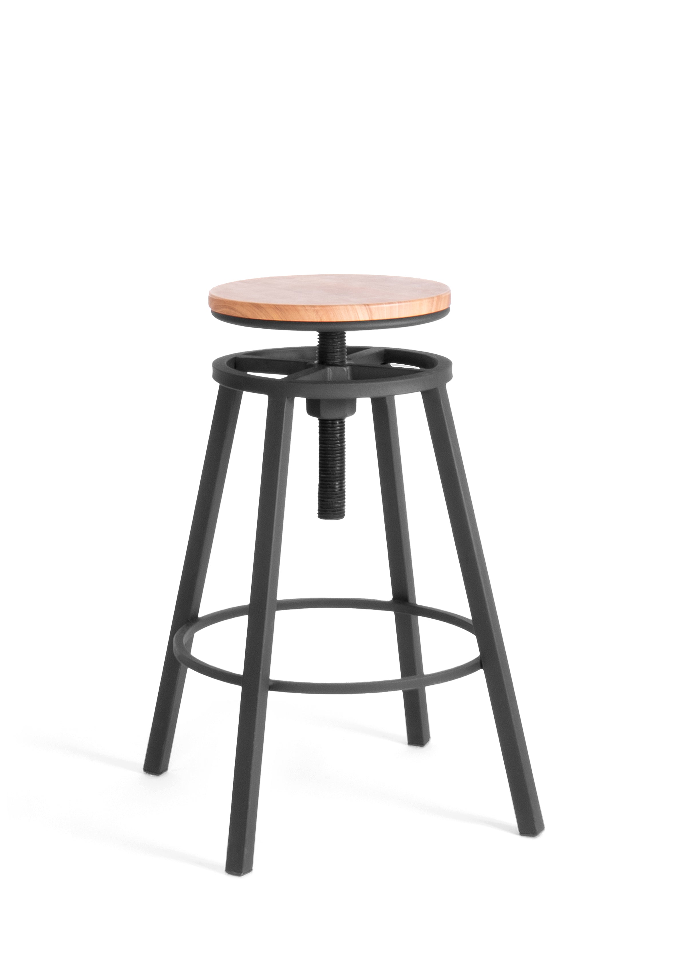 Offiho Black Banco para Visitas con Altura Ajustable de Madera con Estructura de Acero y Descansapies, Modelo OHV141-VOLANTI