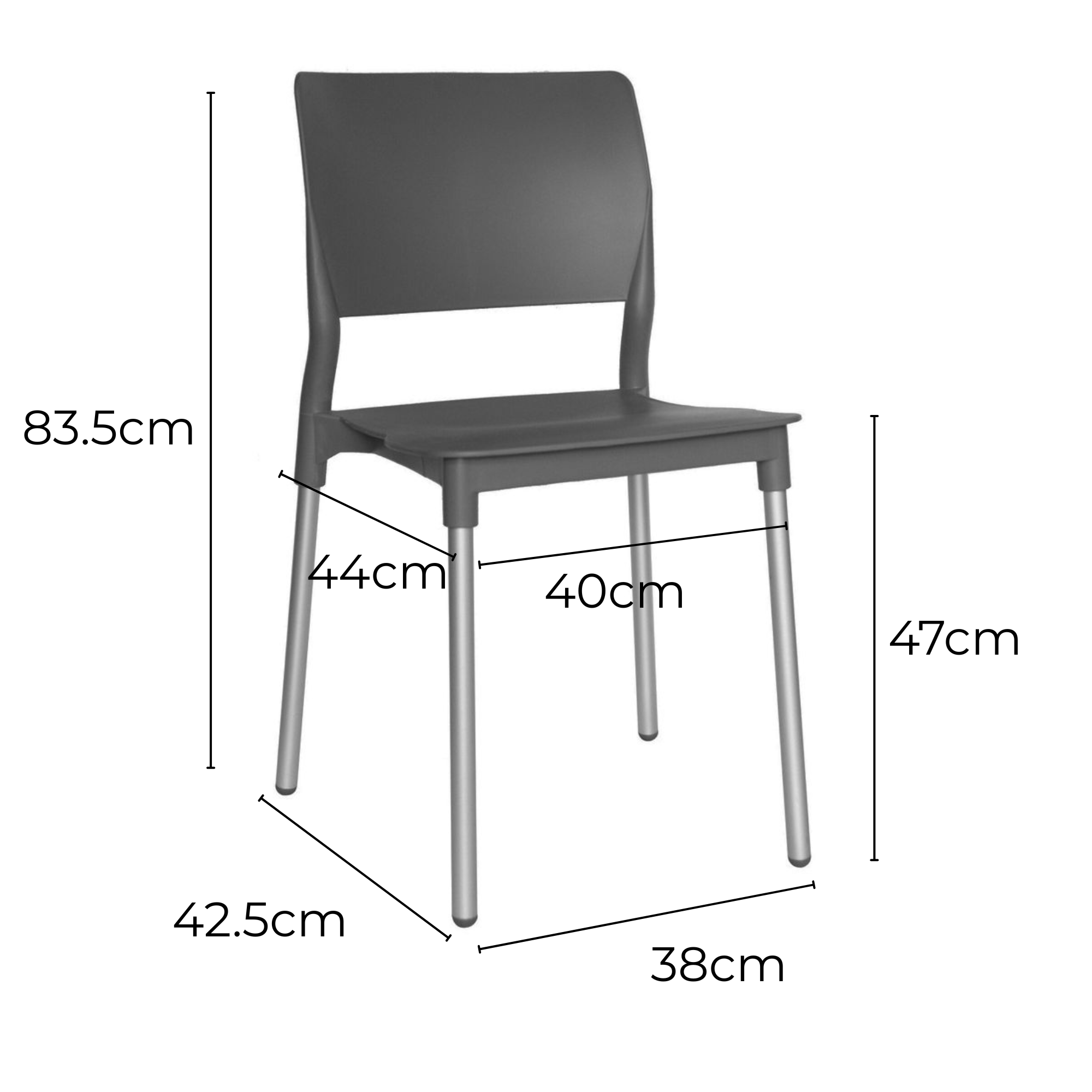 Offiho Set de 4 Sillas Para Restaurante Resistentes Para Exterior e Interior con Protección UV, Modelo Reef OHV62
