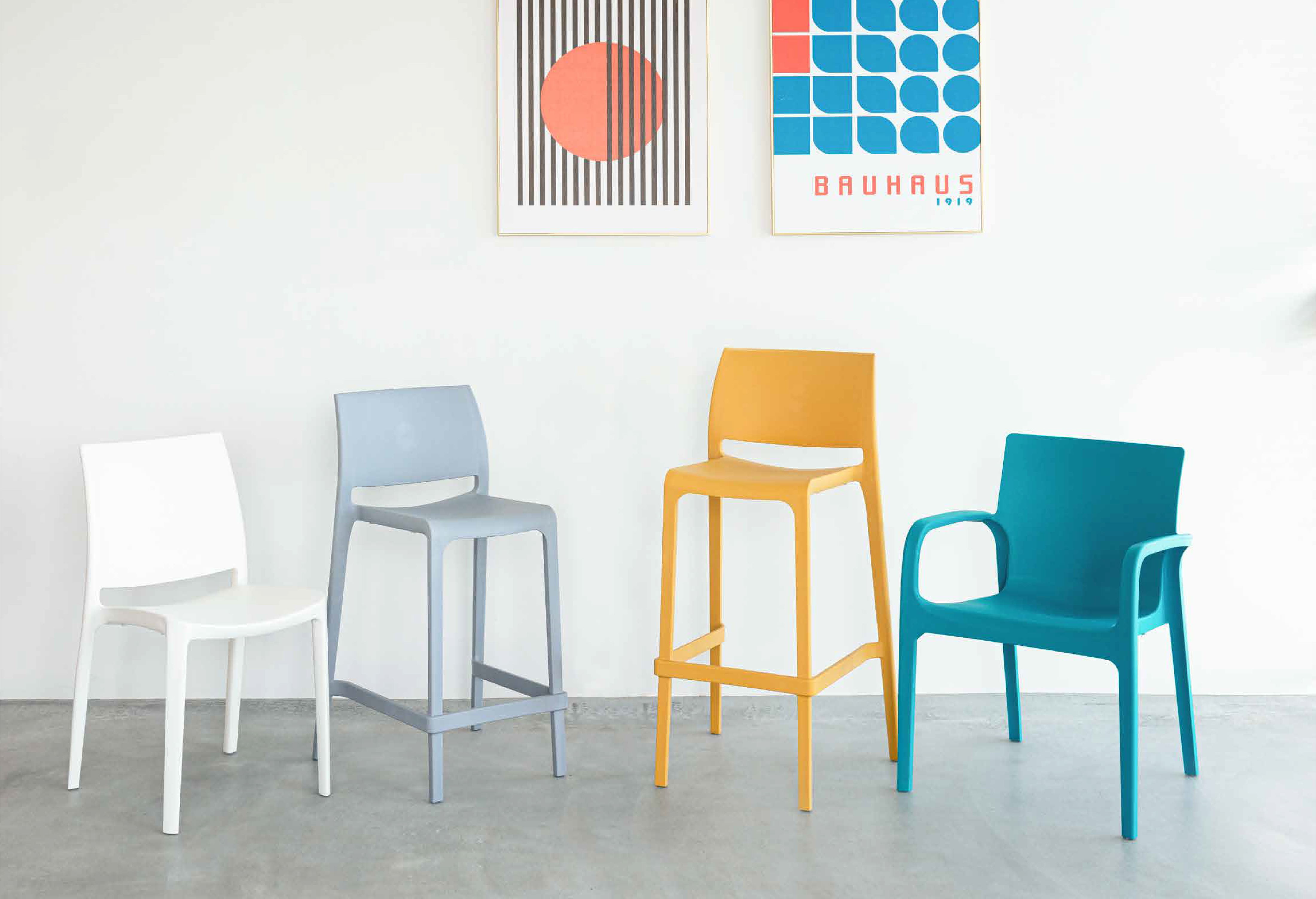 Lagoon Set de 4 Sillas de Comedor con Descansabrazos para Interior y Exterior con Protección UV, Modelo Alissa 7050