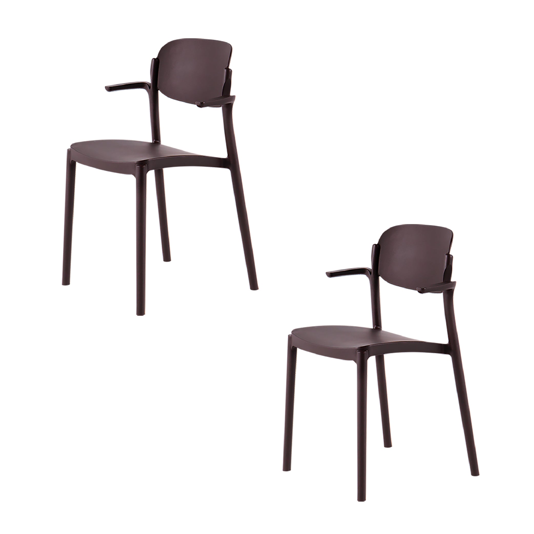 Lagoon Set de 2 Sillas de Comedor con Brazos para Interior y Exterior con Protección UV, Modelo Brazo 7202