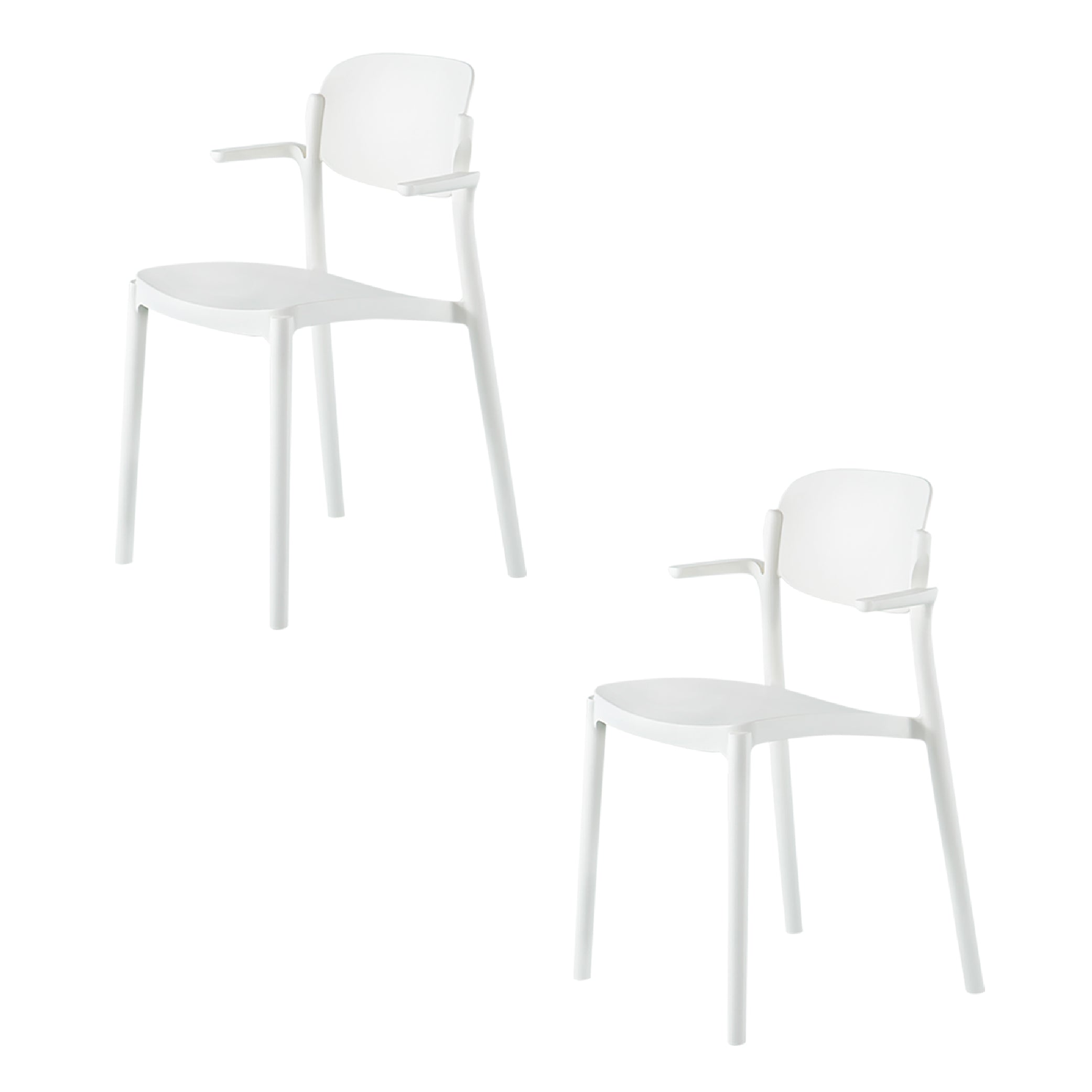 Lagoon Set de 2 Sillas de Comedor con Brazos para Interior y Exterior con Protección UV, Modelo Brazo 7202