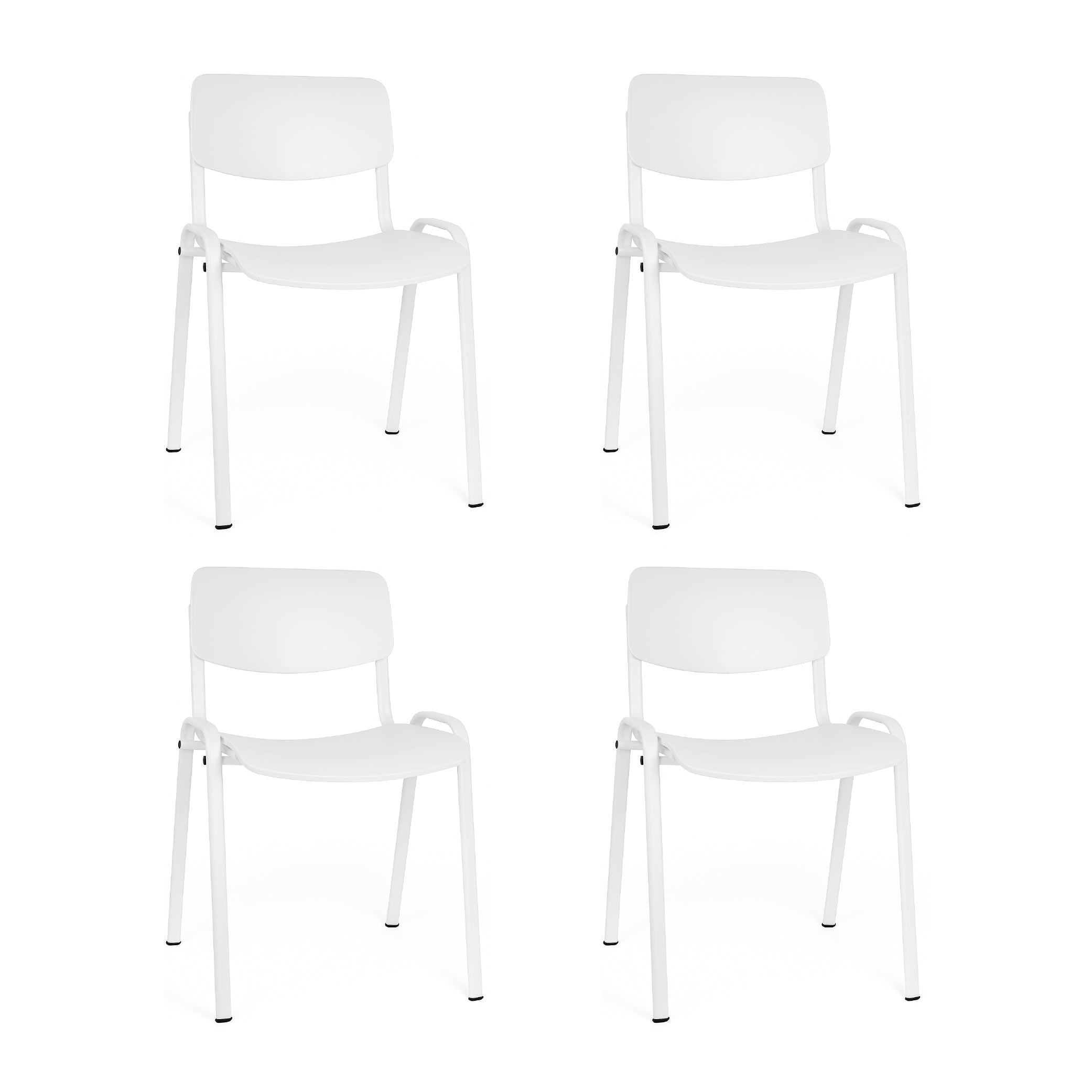 Offiho Set de 4 Sillas Moderna para Visita con Estructura de Acero, Model Milk OHV-66