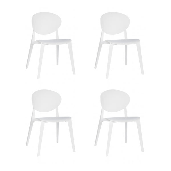 Offiho Set de 4 Sillas Para Restaurante Resistentes Para Exterior e Interior con Protección UV, Modelo TEKSI OHV-19
