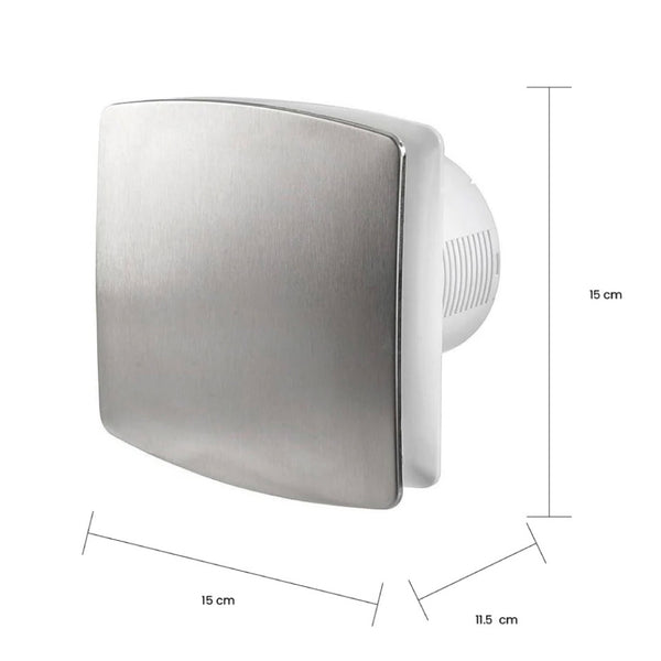 Estevez Extractor de Aire Tipo Australiano 4" Baño / Cocina, Pared, Modelo 2304-INOX(eco)