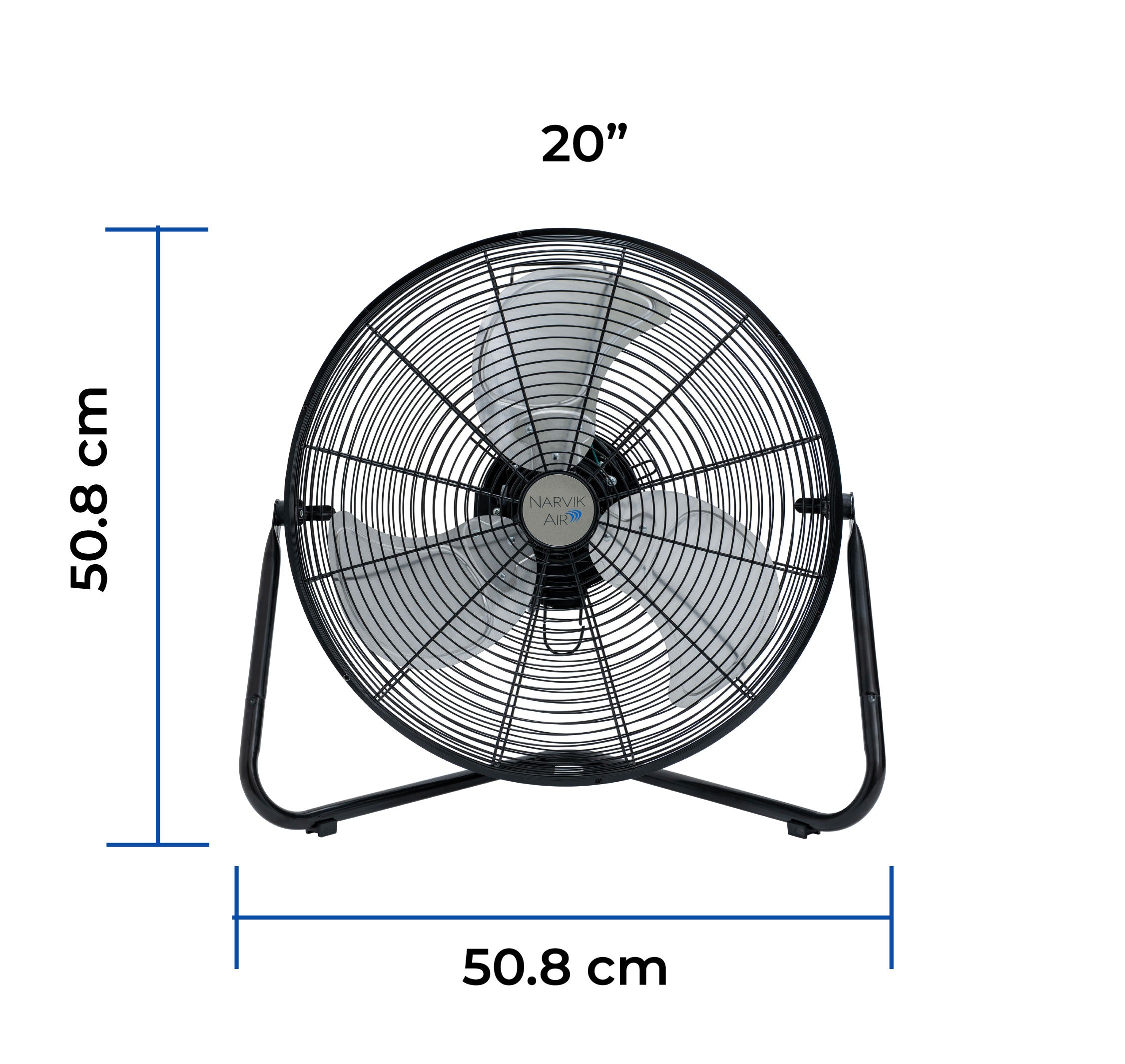 Narvik Ventilador de 20" Industrial 2 en 1: Piso y Pared de 160W con Aspas de Aluminio, Modelo NA1020 / NA-F20