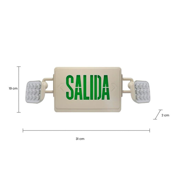 Estevez Lámpara LED, Salida de Emergencia, Batería de Larga Vida, Sobreponer Pared, Modelo 5120-0