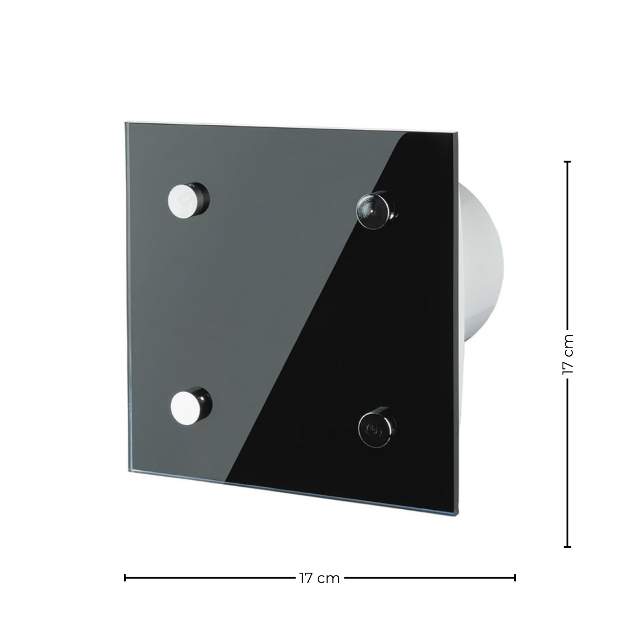 Estevez Extractor de Aire de 4" para Muro de 33dB 51.8 CFM, Cristal Negro, Modelo 2904-CN