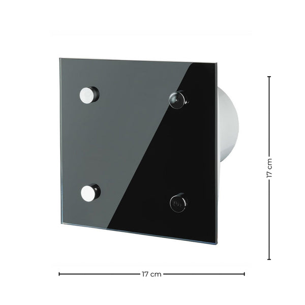Estevez Extractor de Aire de 4" para Muro, Cristal Negro, Modelo 2904-CN