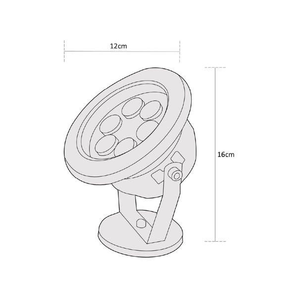 Estevez Lámpara LED 6W Tipo Proyector, Sobreponer Para Exterior, Modelo 19250