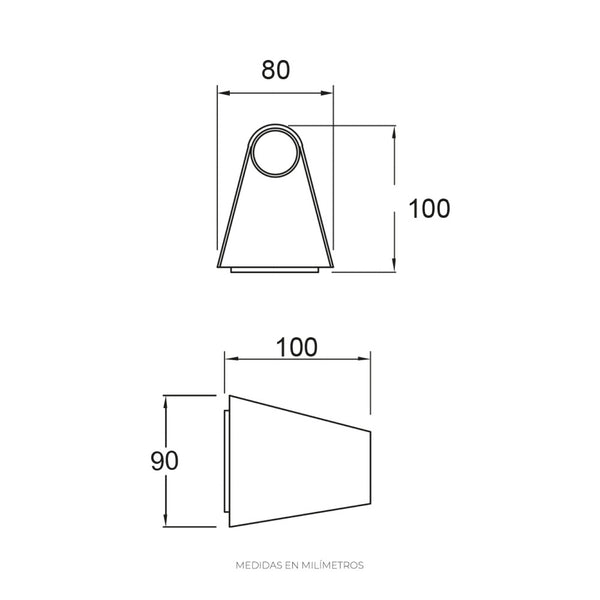 Estevez Lámpara LED de 2W Luz Neutra 4000K, Para Exterior Techado, Sobreponer Pared, Modelo 19217