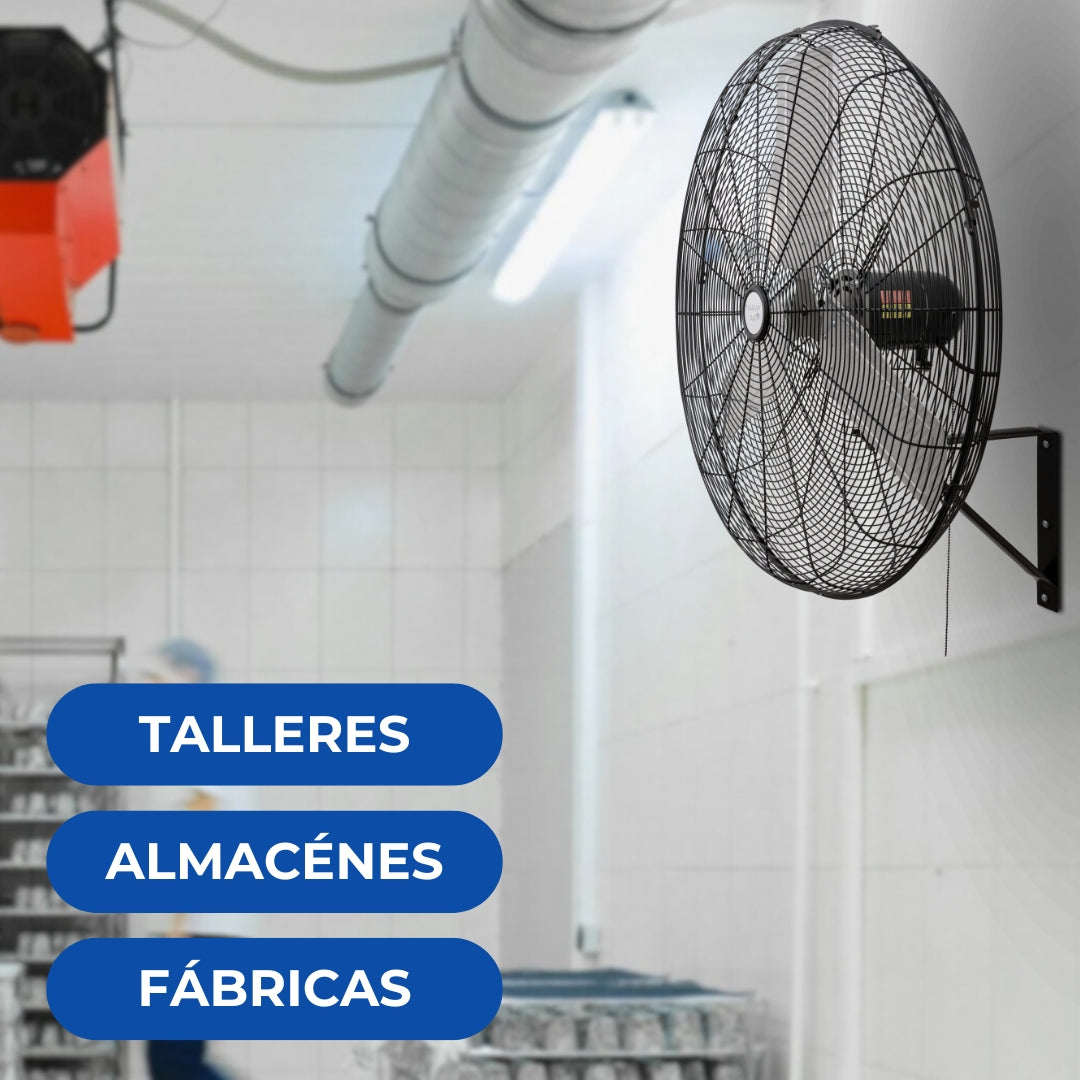 Narvik Ventilador Industrial de Pared 30" 230W con Aspas de Aluminio, Amplia Oscilación, Modelo NA1130 / NA-W30