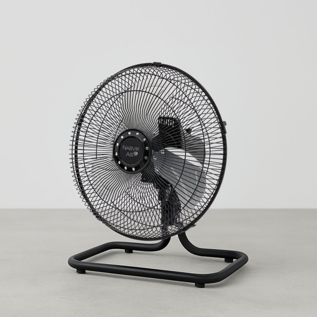 Narvik NA1012 Ventilador de 12" Industrial 2 en 1: Piso y Pared 55W con Aspas de Aluminio Oscilación de 90°