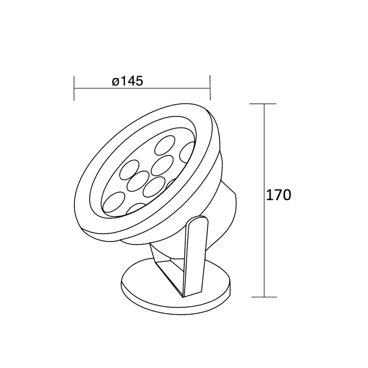 Lámpara LED 9W Tipo Proyector Exterior Estevez 19251 - Acero Inoxidable/Cristal, IP67 - LuzDeco