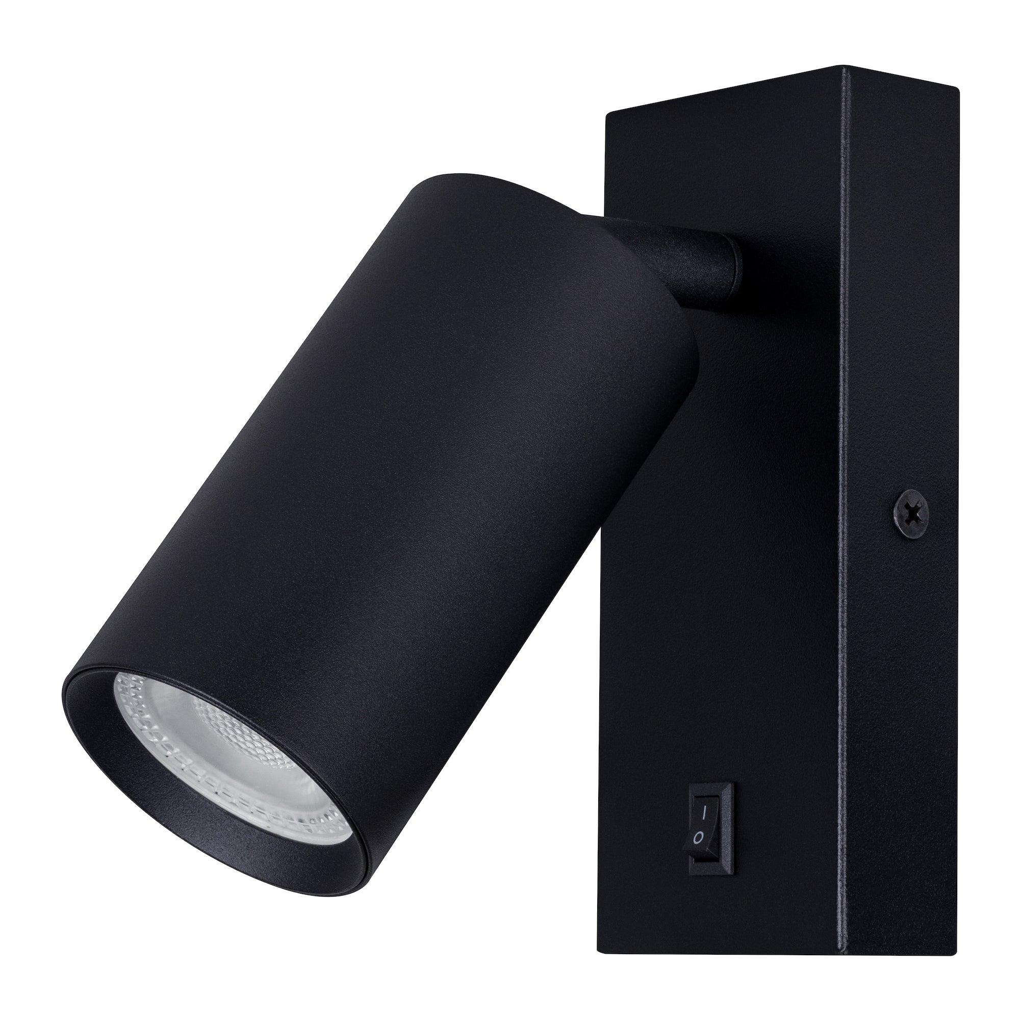 Luminario de Lectura Orientable Estevez ETC-0080-NEG - 8W, GU10, Aluminio, Negro- LuzDeco