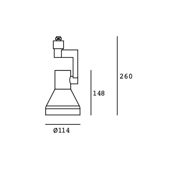 Proyector para Riel Estevez Cone ETC-0316-BLA - 60W, E26 PAR30, Orientable, Blanco Mate- LuzDeco