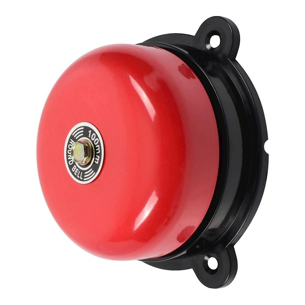 Estevez Timbre Campana Industrial Tipo Alámbrico Rojo 4" - Modelo CI-100-570- LuzDeco