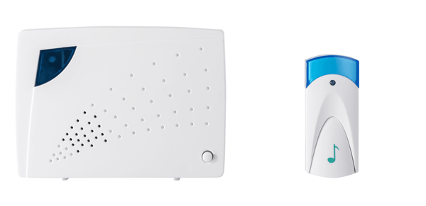 Estevez Timbre Inalámbrico a Pilas 16 Melodías - Modelo Courier E422W Blanco/Azul, Pulsador Autónomo, Alcance 150m
- LuzDeco