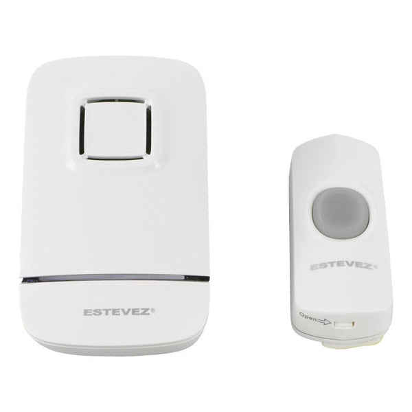 Estevez Timbre Inalámbrico Enchufable Plug In 32 Melodías - Modelo Unique D649W-BL Blanco, Con Control Remoto, Alcance 150m - LuzDeco