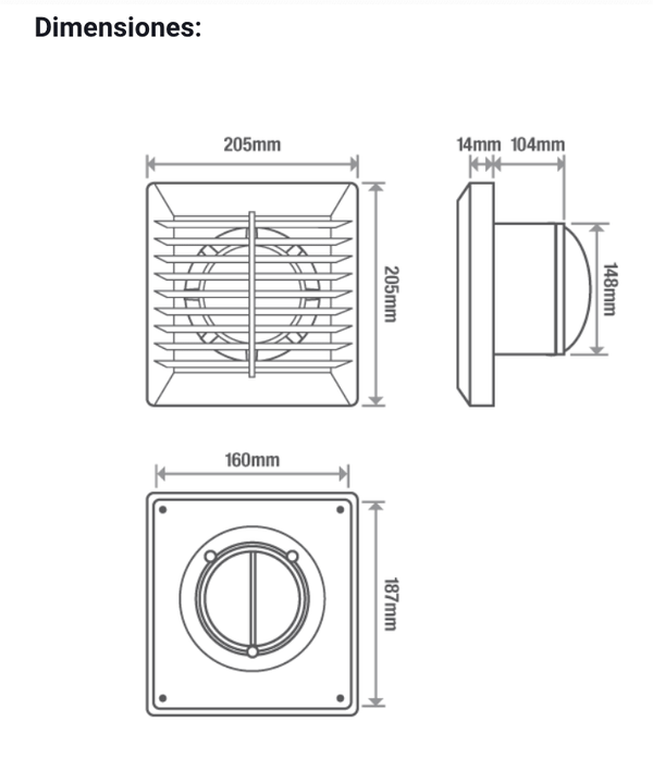 Ipsa Extractor de Aire Residencial, Modelo SLIM-6 - LuzDeco