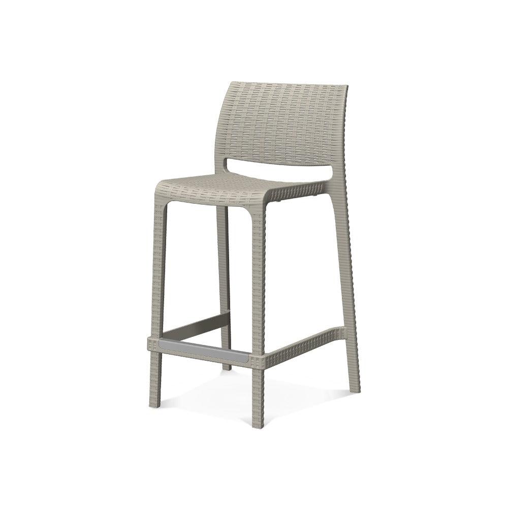 Lagoon Banco de Barra Tipo Ratan en Varias Alturas Apto para Exterior e Interior con Protección UV, Modelo Rue 7036 - LuzDeco