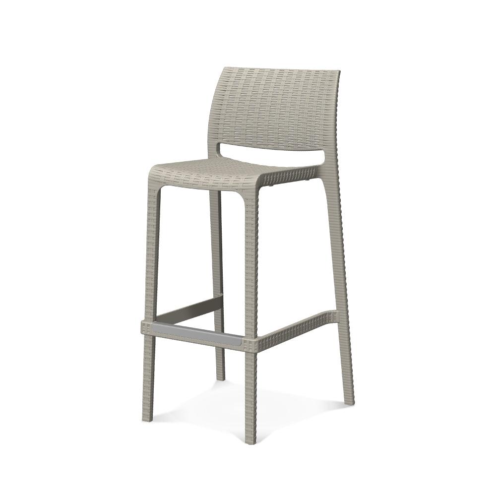 Lagoon Banco de Barra Tipo Ratan en Varias Alturas Apto para Exterior e Interior con Protección UV, Modelo Rue 7036 - LuzDeco