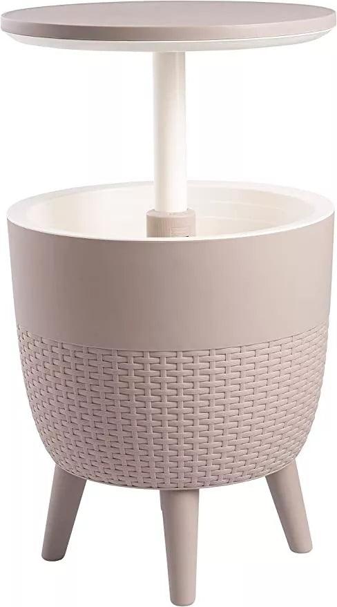 Lagoon, Mesa Cancun 7025, Mesa Hielera, Mesa 3 en 1, Mesa con altura ajustable, hielera, cooler, Muebles de interior, Mobiliario de terraza, Sillas para terraza, Resistente a los rayos UV, Muebles resistentes a los rayos UV, Muebles de exterior