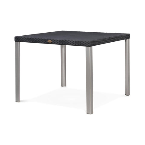 Lagoon Mesa de Comedor Cuadrada Tipo Rattan de Polipropileno con Patas de Acero, Protección UV, Resistente a Exteriores, Modelo Oslo 7020DT