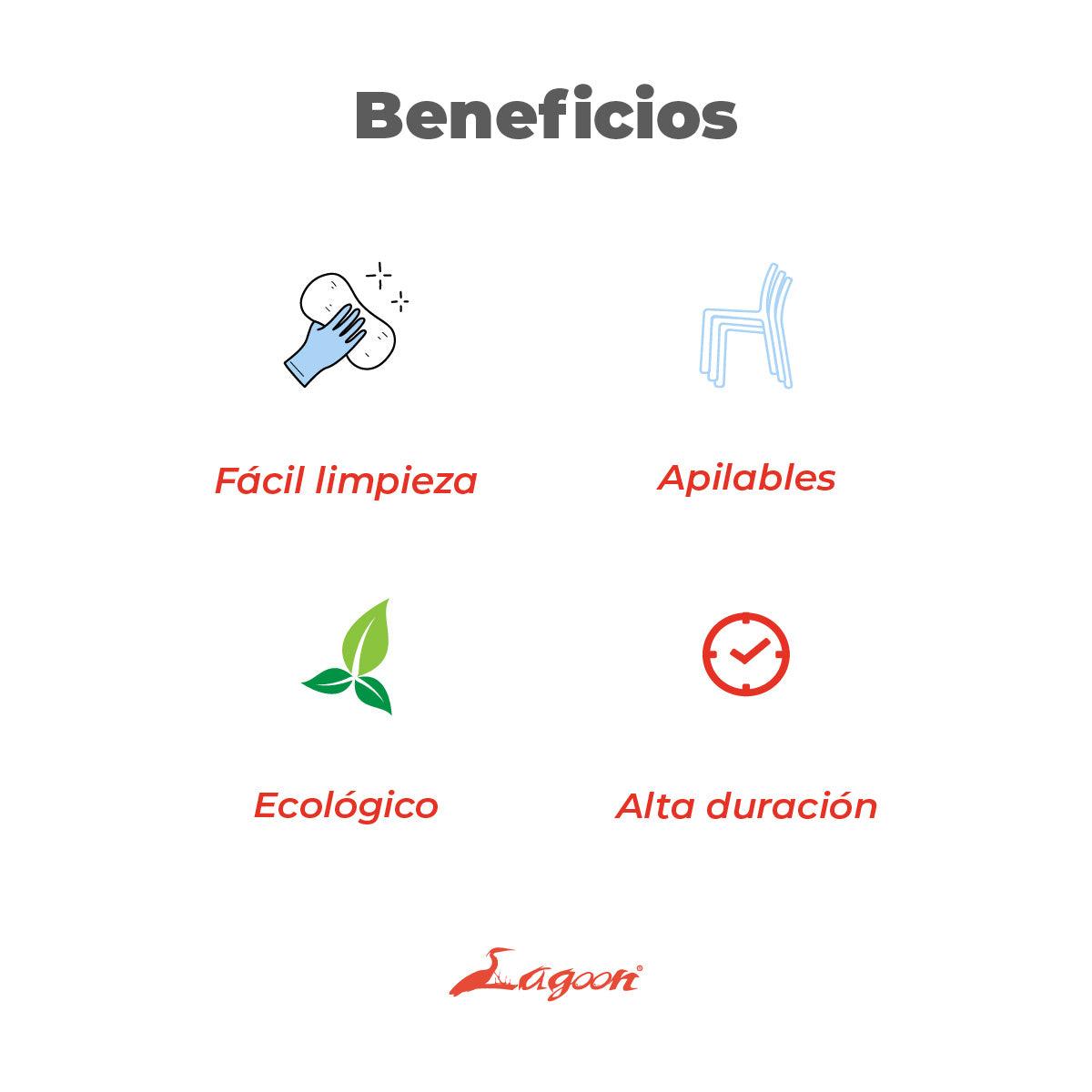 Lagoon, Silla Río 7062, Silla de comedor, Silla Vintage, silla de comedor para exterior, silla de comedor para interior, Muebles de interior, Mobiliario de terraza, Sillas para terraza, Resistente a los rayos UV, Muebles resistentes a los rayos UV, Muebles de exterior, Silla para eventos