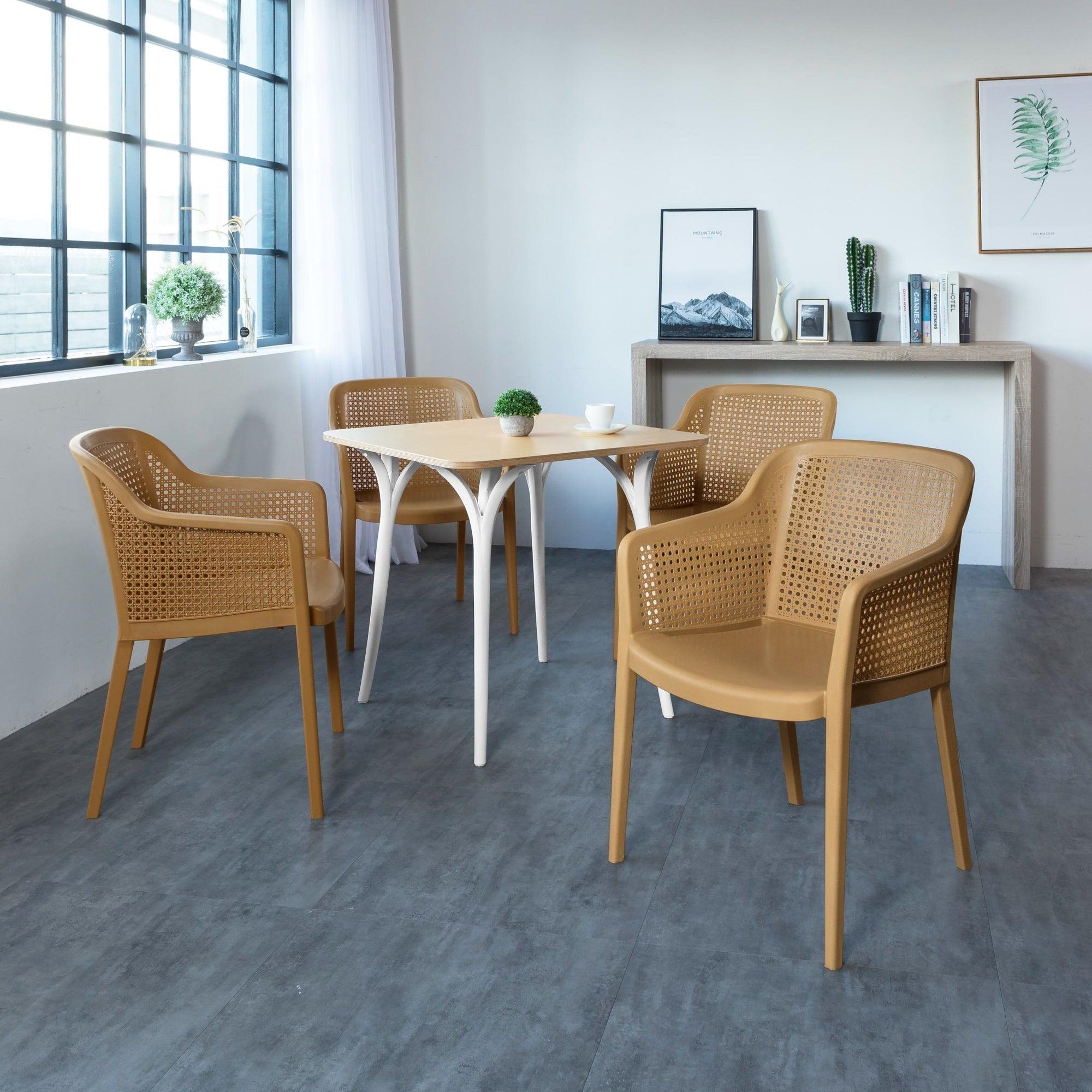 Lagoon, Silla Grace 7028, Set de Sillas de comedor, silla de comedor para exterior, silla de comedor para interior, Muebles de rattan sintetico, Mobiliario de terraza, Diseño de ratan, Resistente a los rayos UV, Muebles resistentes a los rayos UV, Muebles de mimbre