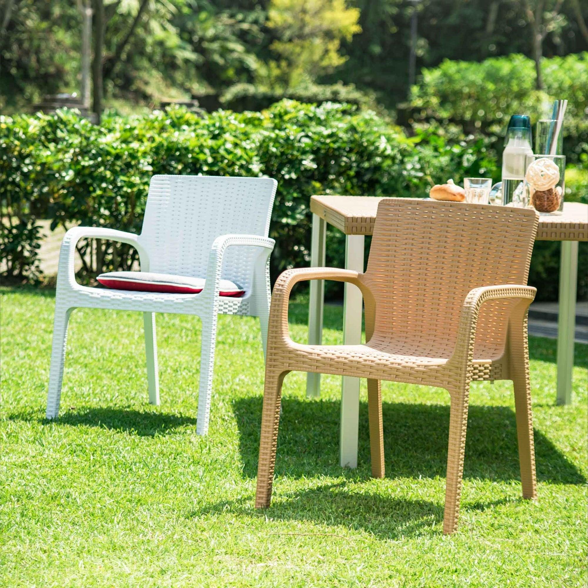 Lagoon, Silla Koppla 7027, Set de Sillas de comedor, silla de comedor para exterior, silla de comedor para interior, Muebles de rattan sintetico, Mobiliario de terraza, Diseño de ratan, Resistente a los rayos UV, Muebles resistentes a los rayos UV, Muebles de mimbre