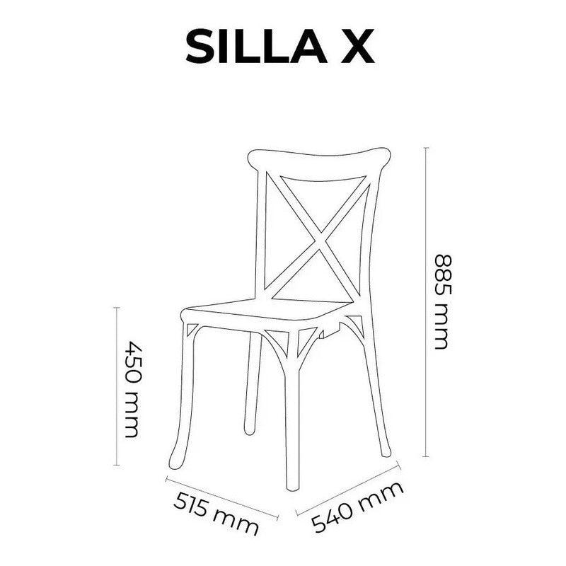 Lagoon, Silla X 7061, Silla de comedor, Silla Vintage, silla de comedor para exterior, silla de comedor para interior, Muebles de interior, Mobiliario de terraza, Sillas para terraza, Resistente a los rayos UV, Muebles resistentes a los rayos UV, Muebles de exterior, Silla para eventos