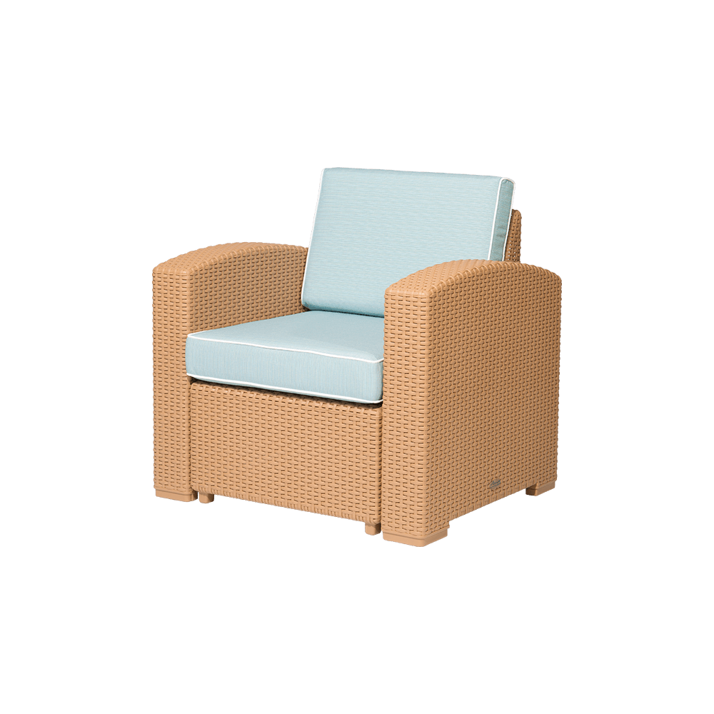 Lagoon, Magnolia 7023CC, Sillón individual, Sillón de rattan, Sillón para exterior, Sillón apto para exterior, Sillón de jardín, Rattan sintético, Cojín resistente a la intemperie, Mobiliario de terraza, Estilo contemporáneo, Comodidad exterior.