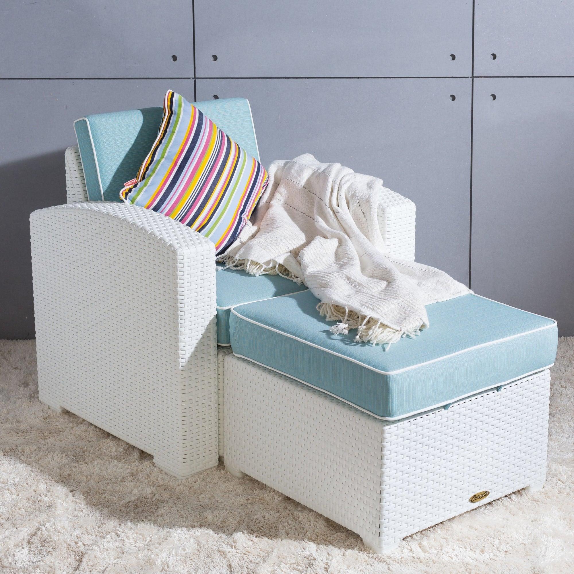 Lagoon, Magnolia 7023CC, Sillón individual, Sillón de rattan, Sillón para exterior, Sillón apto para exterior, Sillón de jardín, Rattan sintético, Cojín resistente a la intemperie, Mobiliario de terraza, Estilo contemporáneo, Comodidad exterior.