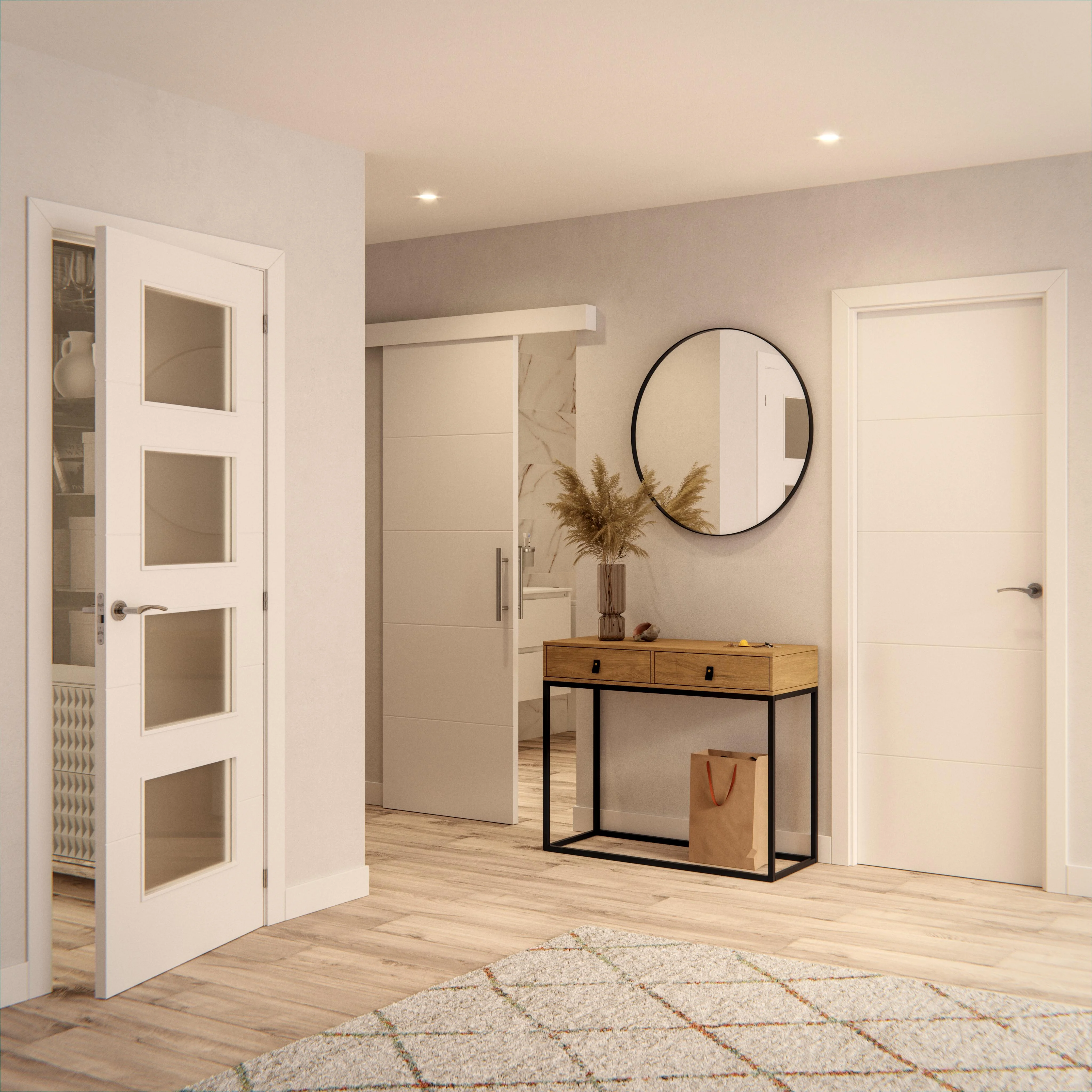 Naterial Espejo Circular 52 x 52 cm Enmarcado, Modelo Inspire Nodal