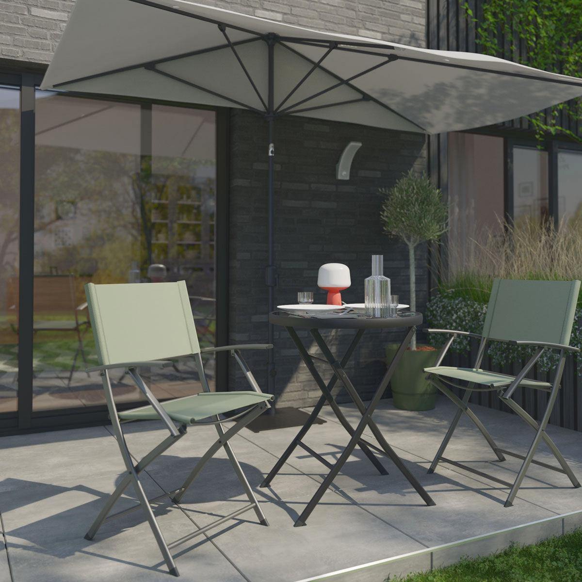 Naterial Mesa de Acero Plegable Apta para Exterior, Modelo Emys - LuzDeco