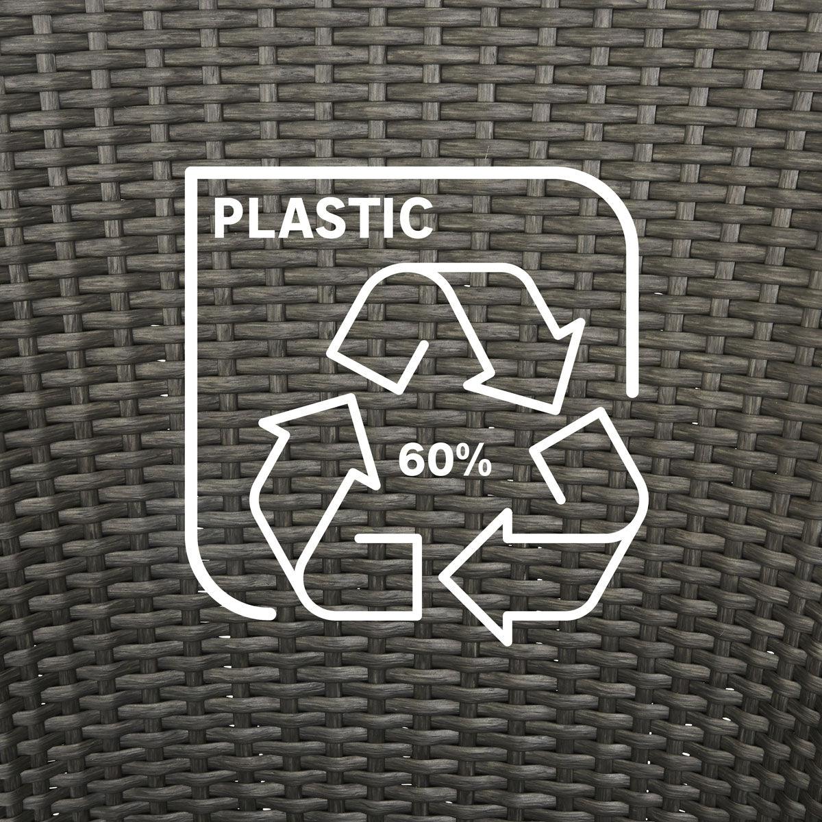 Naterial Mesa de Comedor Tipo Ratán Apta para Exterior, Modelo Noa - LuzDeco