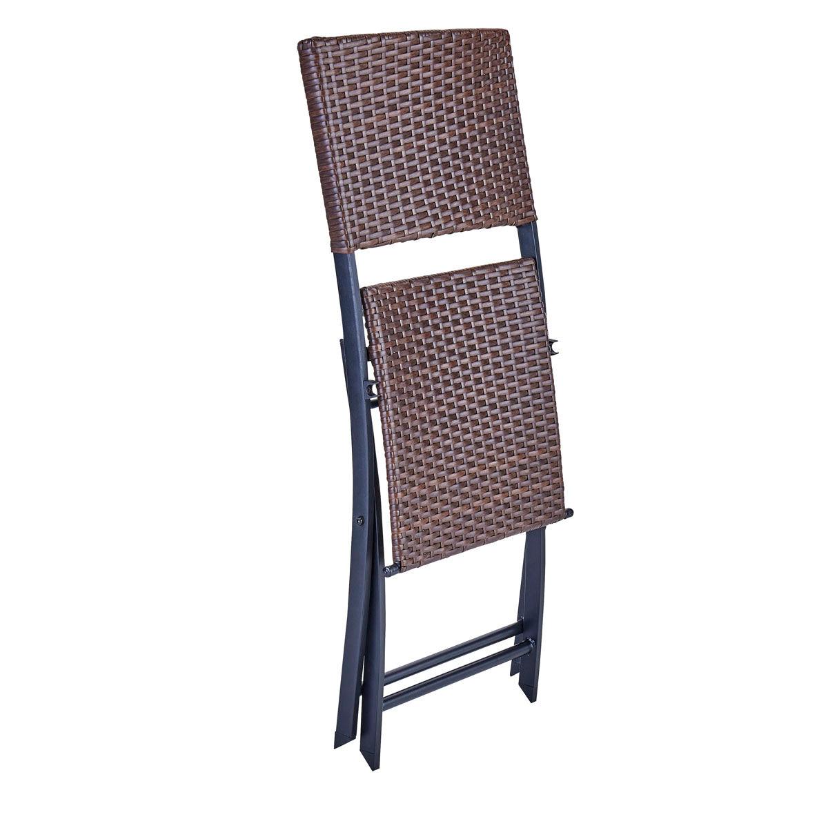 Naterial Set de 2 Sillas Tipo Ratán con Estructura de Aluminio Plegable Apta para Exterior, Modelo Zena Bistro - LuzDeco