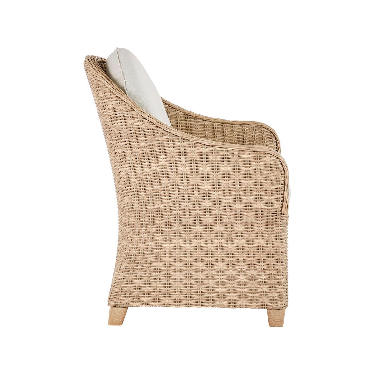 Naterial Set de 2 Sillones Tipo Ratán con Cojin y Descansabrazos Aptos para Exterior, Modelo Medena - LuzDeco