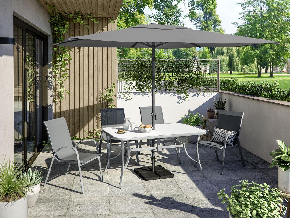 Naterial Set de 4 Sillas de Jardín de Textileno y Acero Apta para Exterior, Modelo Alma - LuzDeco
