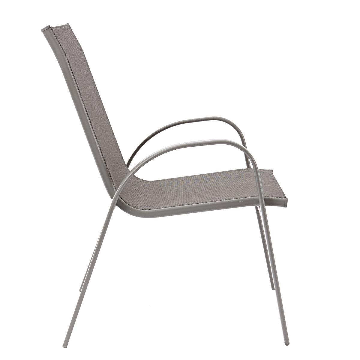 Naterial Set de 4 Sillas de Jardín de Textileno y Acero Apta para Exterior, Modelo Alma - LuzDeco
