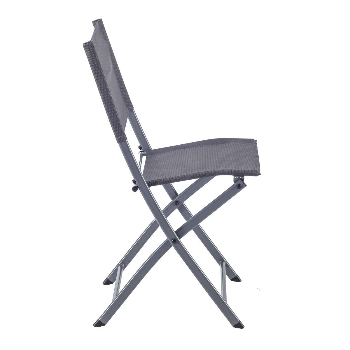 Naterial Set de 4 Sillas Plegables de Acero Apta para Exterior, Modelo Emys - LuzDeco