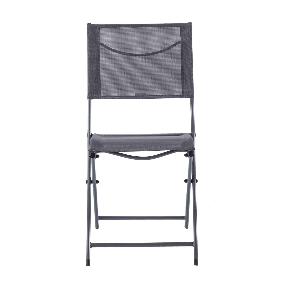 Naterial Set de 4 Sillas Plegables de Acero Apta para Exterior, Modelo Emys - LuzDeco