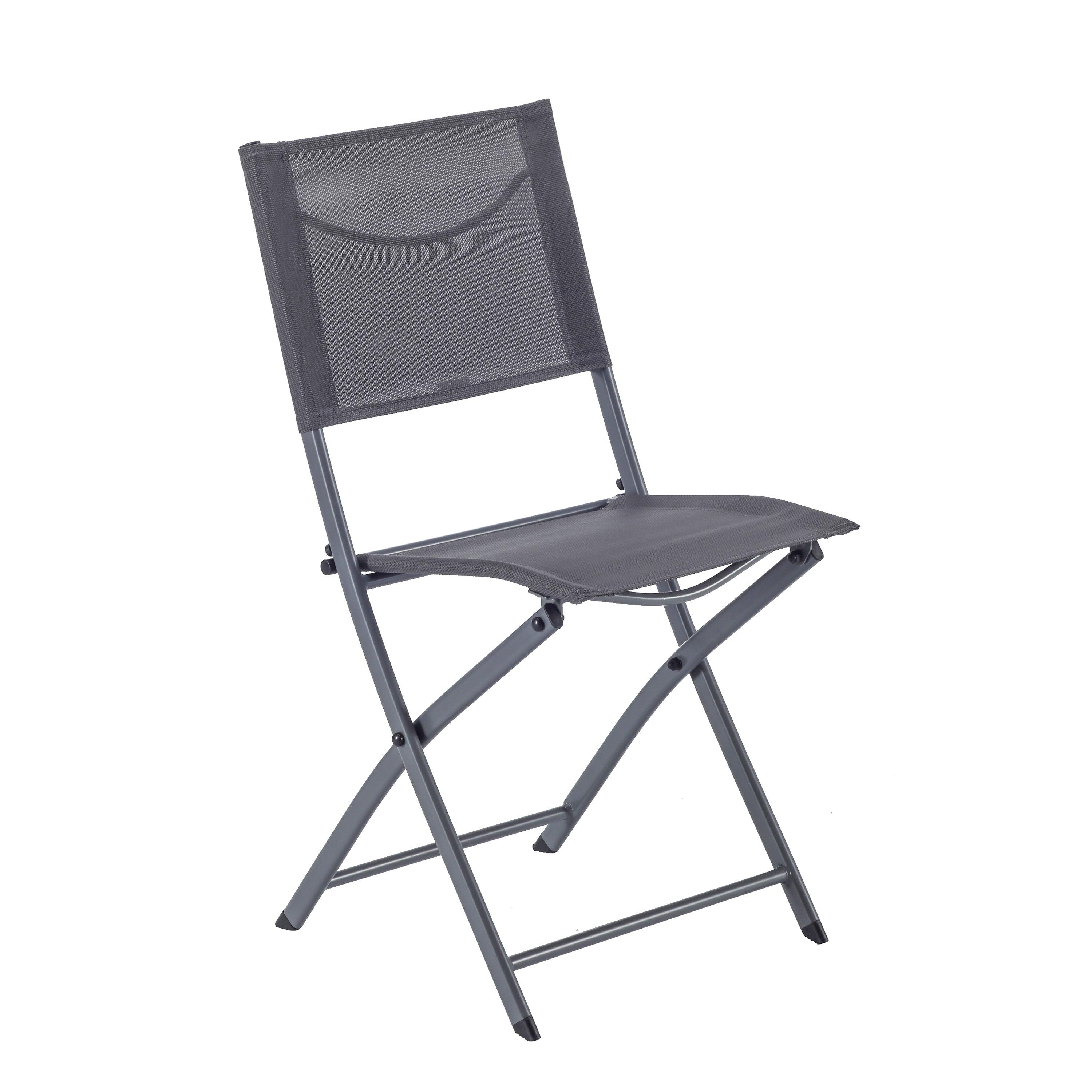 Naterial Set de 4 Sillas Plegables de Acero Apta para Exterior, Modelo Emys - LuzDeco