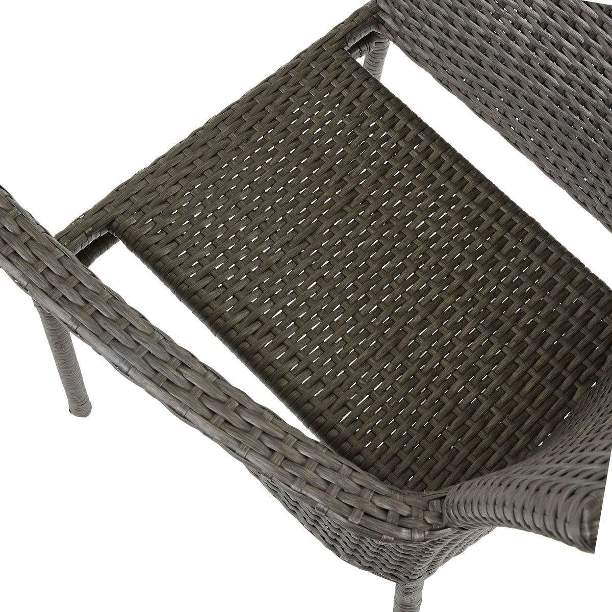 Naterial Set de 4 Sillas Tipo Ratán con Cojín y Descansabrazos Apta para Exterior, Modelo Noa - LuzDeco