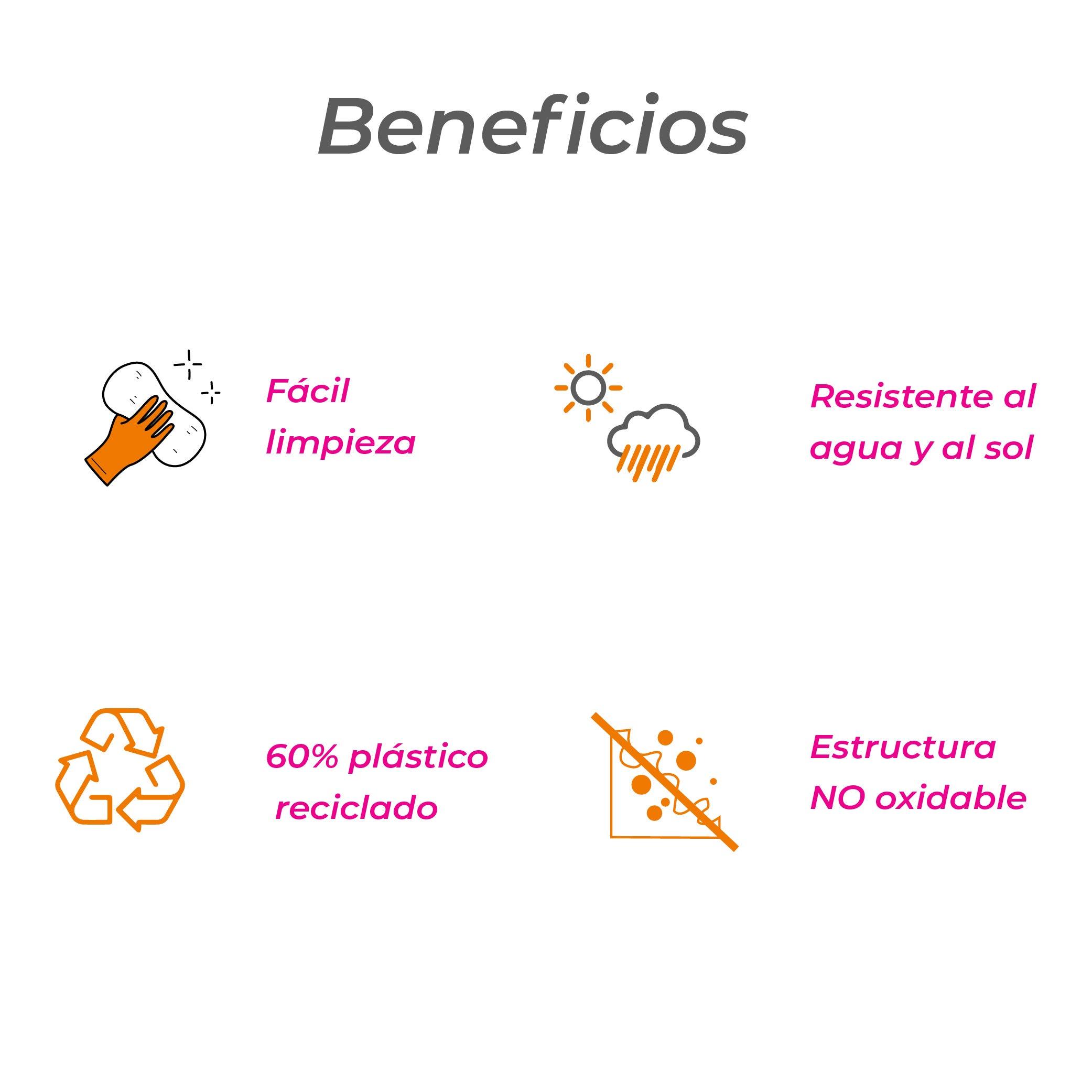 Naterial Set de 4 Sillas Tipo Ratán con Cojín y Descansabrazos Apta para Exterior, Modelo Noa - LuzDeco