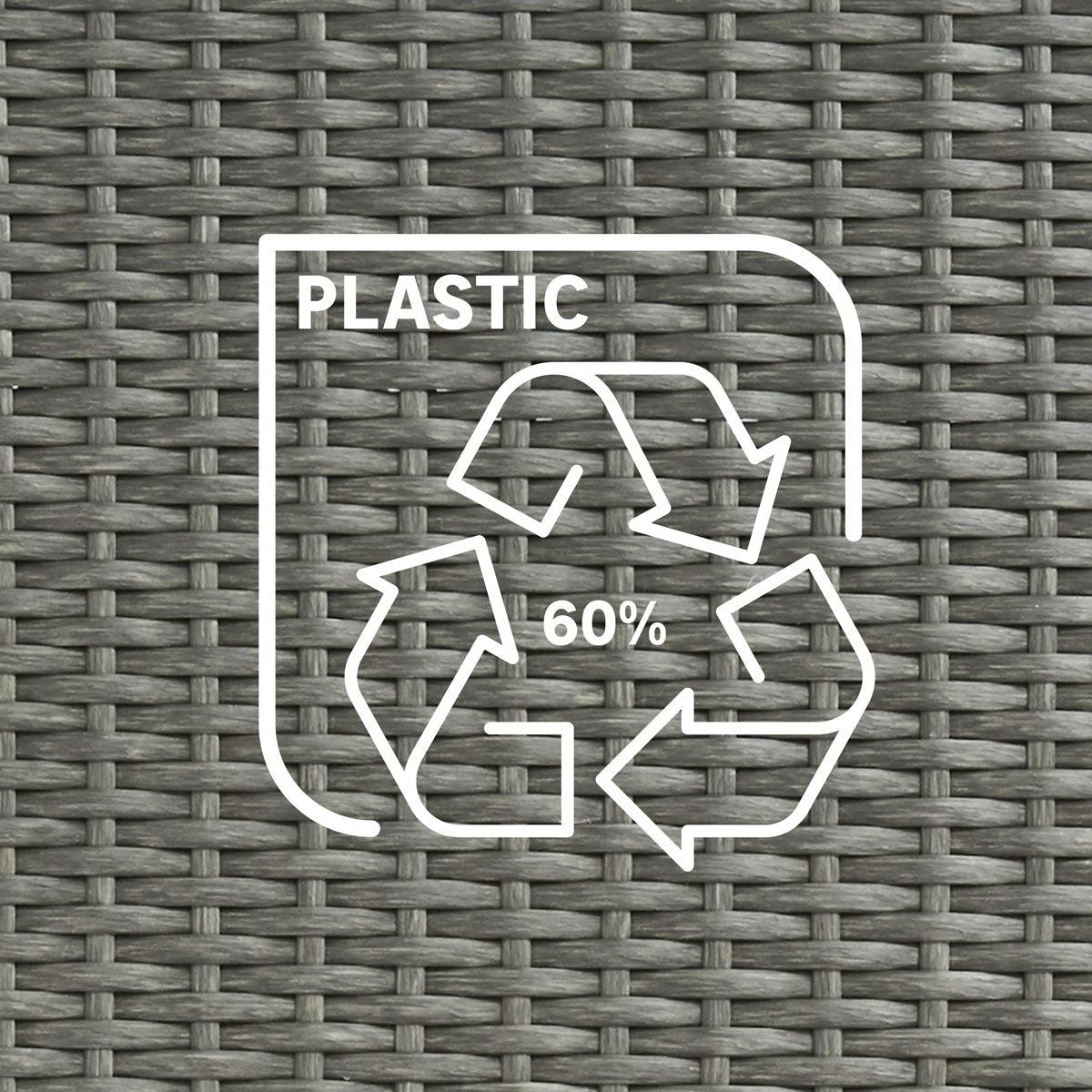 Naterial Set de 4 Sillas Tipo Ratán con Cojín y Descansabrazos Apta para Exterior, Modelo Noa - LuzDeco