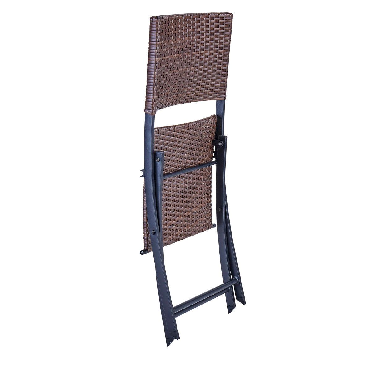 Naterial Set de 4 Sillas Tipo Ratán con Estructura de Aluminio Plegable Apta para Exterior, Modelo Zena Bistro - LuzDeco