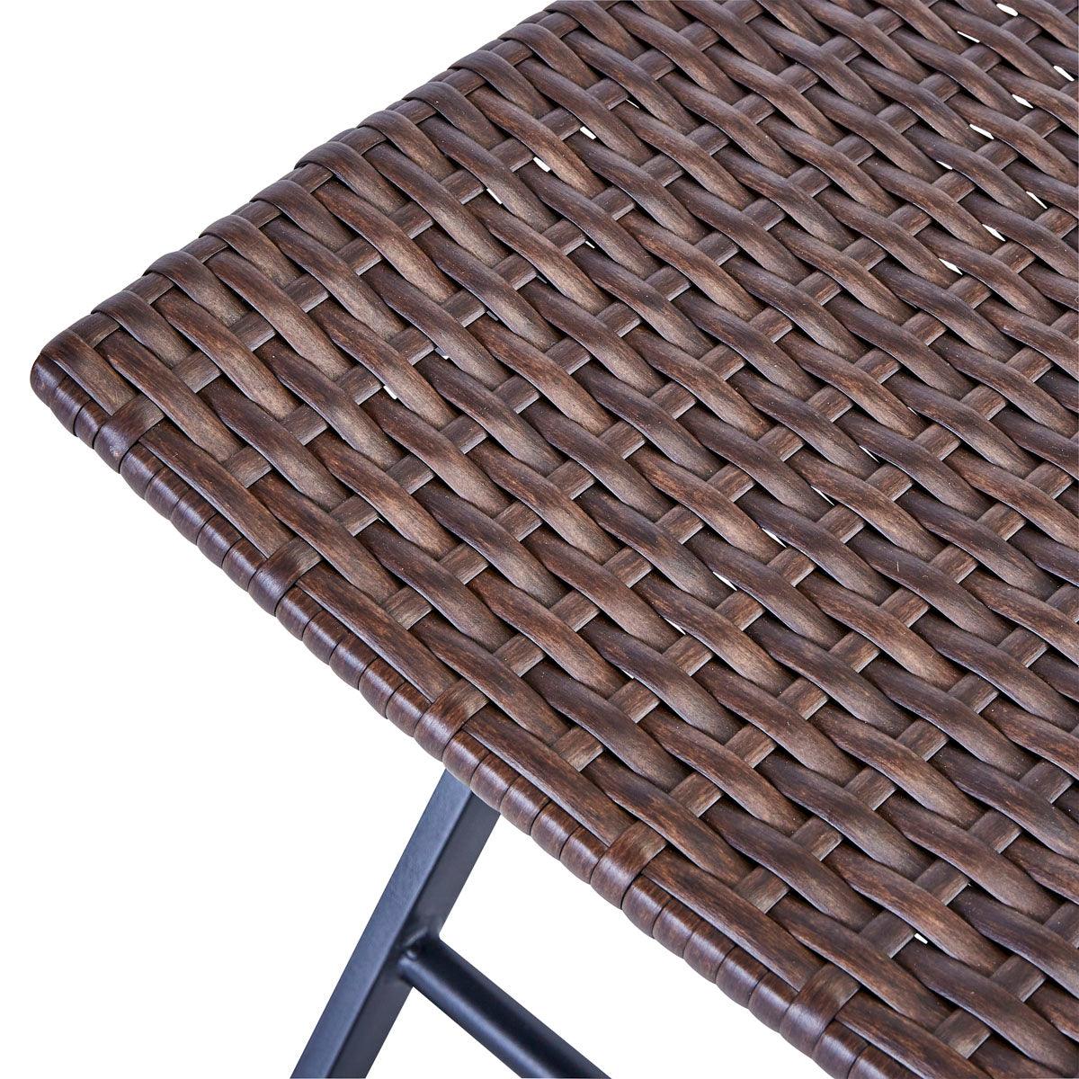 Naterial Set de 4 Sillas Tipo Ratán con Estructura de Aluminio Plegable Apta para Exterior, Modelo Zena Bistro - LuzDeco