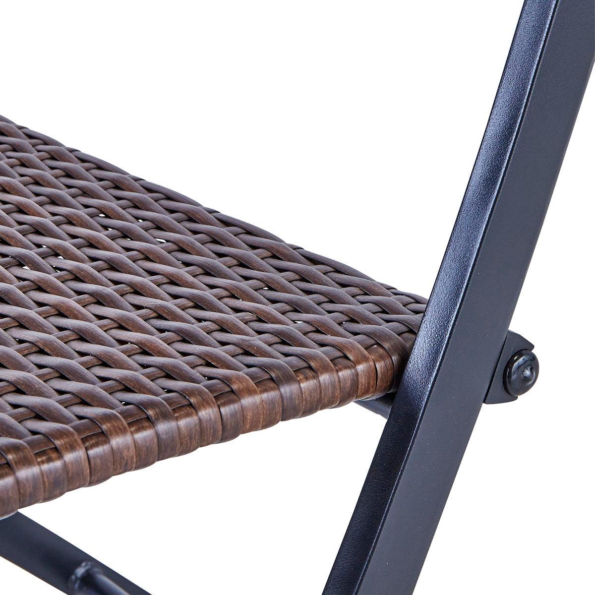 Naterial Set de 4 Sillas Tipo Ratán con Estructura de Aluminio Plegable Apta para Exterior, Modelo Zena Bistro - LuzDeco