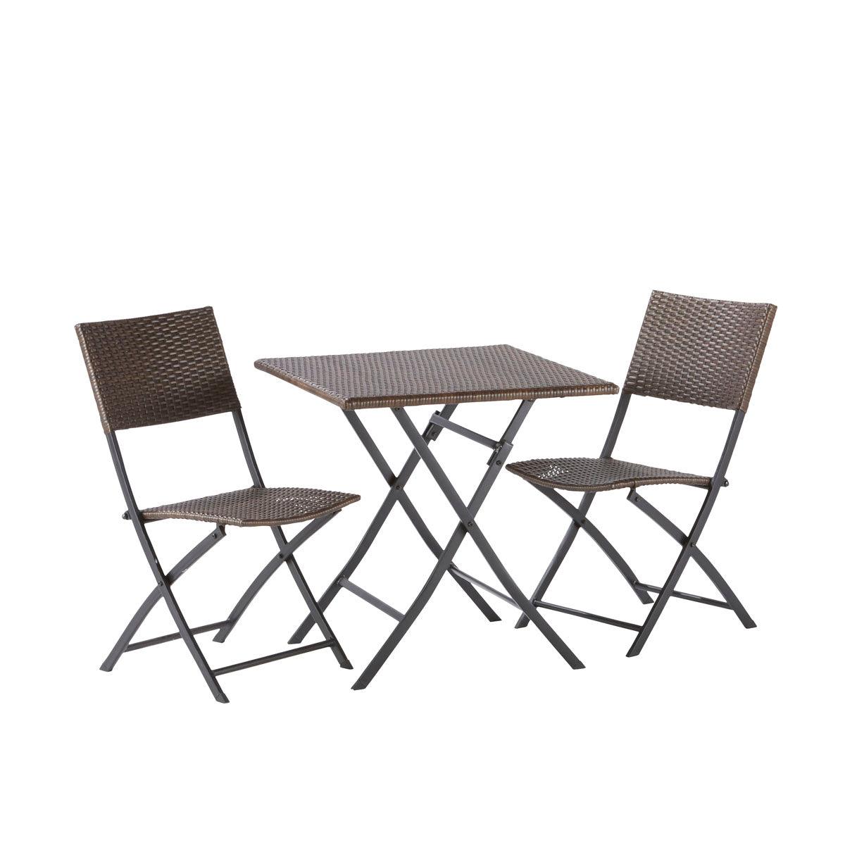 Naterial Set de 4 Sillas Tipo Ratán con Estructura de Aluminio Plegable Apta para Exterior, Modelo Zena Bistro - LuzDeco